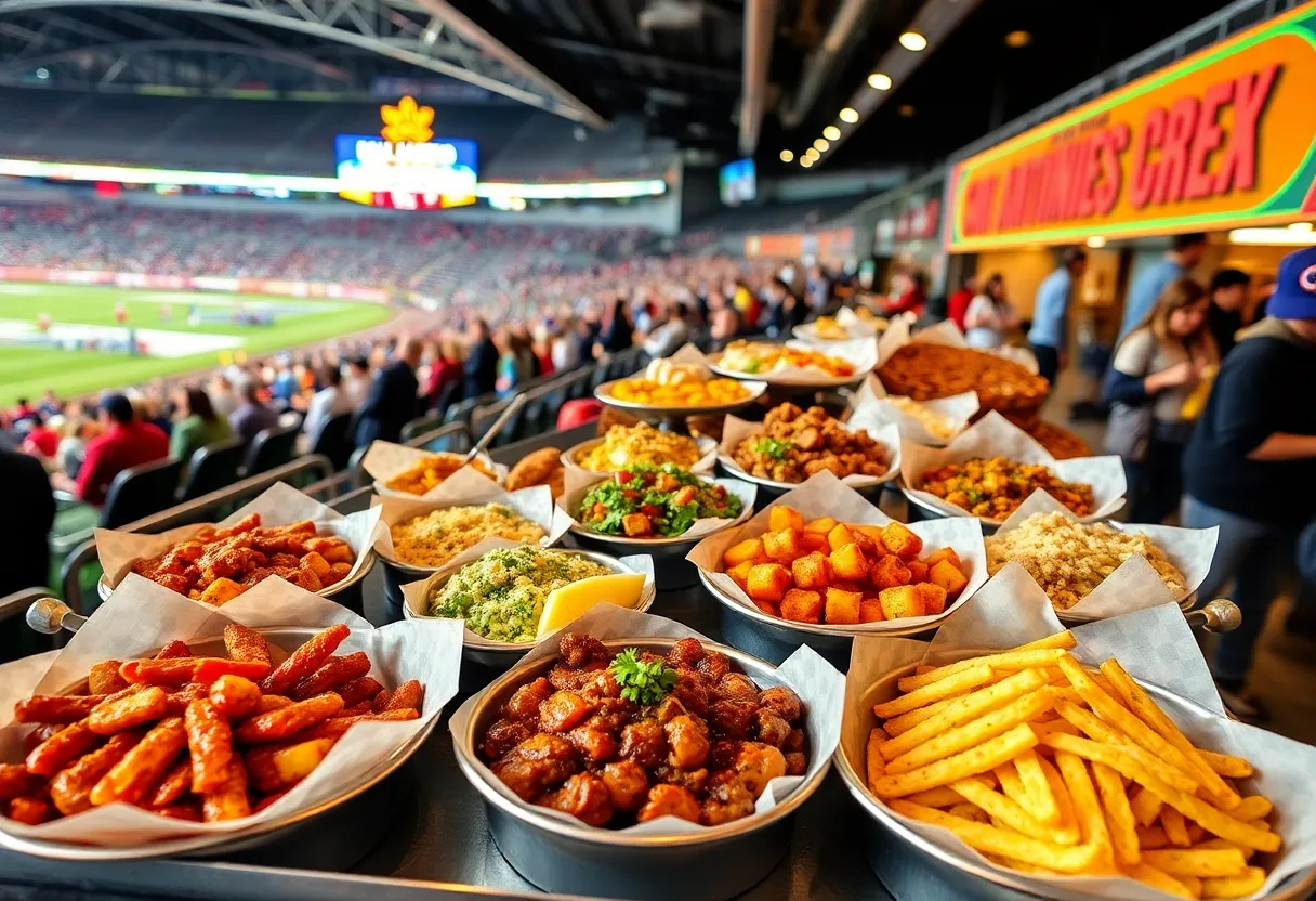 Diverse dishes from local restaurants at Spurs home games