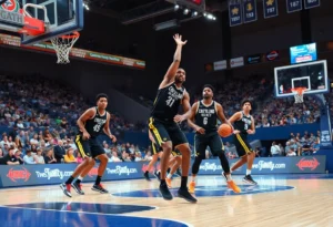 A basketball game between the San Antonio Spurs and Indiana Pacers.