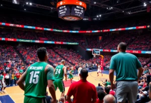 San Antonio Spurs players in action against Milwaukee Bucks