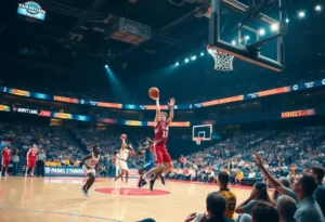 Action shot from the San Antonio Spurs vs. Minnesota Timberwolves basketball game