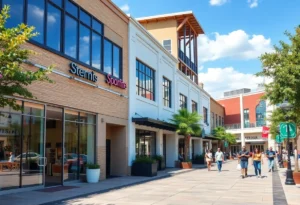 Shopping center in San Antonio, Texas with diverse tenants