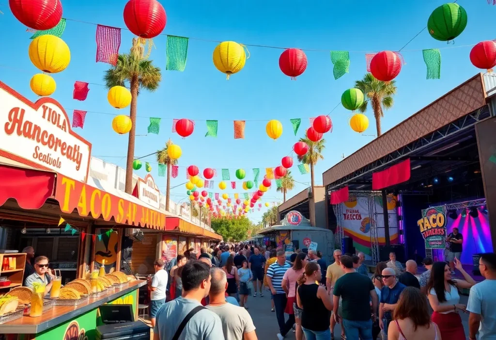 Crowd enjoying the Tacos and Tequila Festival in San Antonio