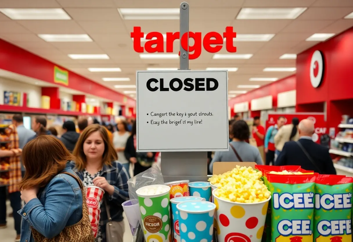 Closed café at Target store in San Marcos