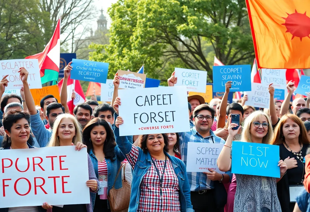 Crowd at a Texas House Democrats fundraising rally