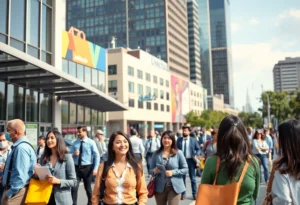 A vibrant job market in Texas with professionals in various sectors.