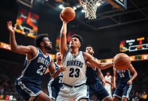 Texas Longhorns players competing against Florida Gators during a basketball game.