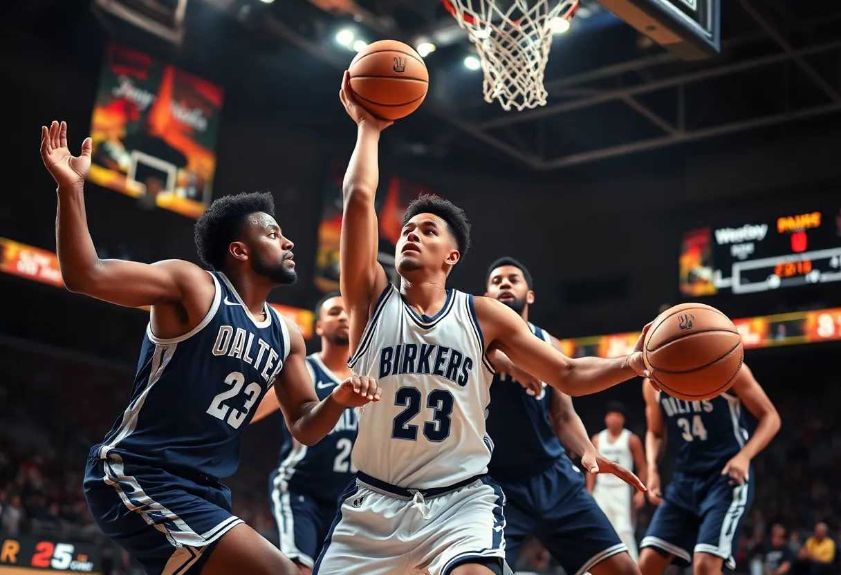Texas Longhorns players competing against Florida Gators during a basketball game.