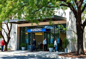 Exterior view of Texas Regional Bank new branch in Hill Country.