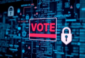 Graphic depicting the transfer of Texas voter registration data to federal authorities.