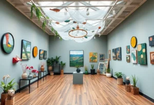 Art installation at the Thorns & Living Systems exhibition at UTSA