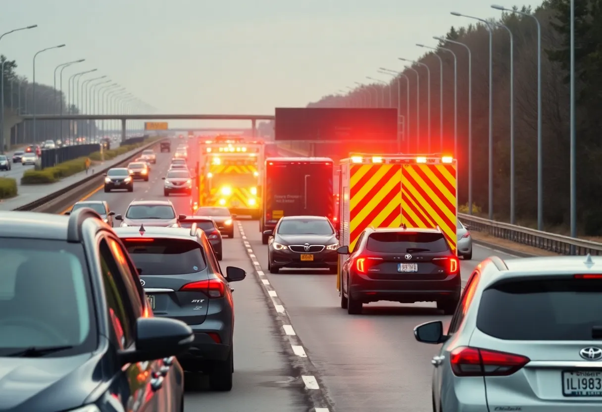 Traffic congestion on I-10 Eastbound due to a vehicle collision.