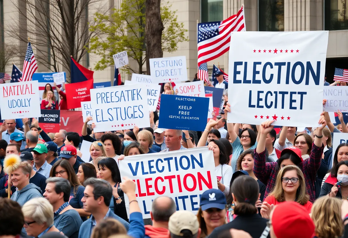 Supporters gathered for a Trump rally focused on the 2026 midterm elections