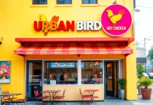 Exterior view of Urban Bird Hot Chicken restaurant in San Antonio