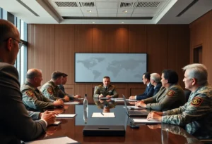 Board meeting with military and civilian leaders