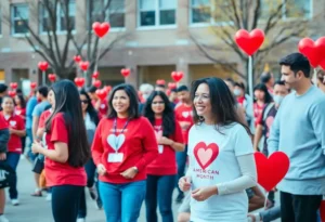 UTSA participants in red celebrating American Heart Month