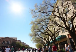 Outdoor scene in San Antonio during a warm winter day