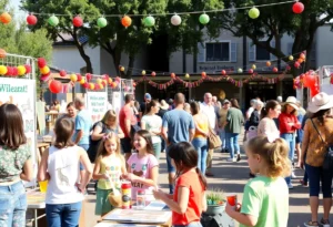 Families engaging in wildlife-themed art activities at the Wild West Wildlife Festival