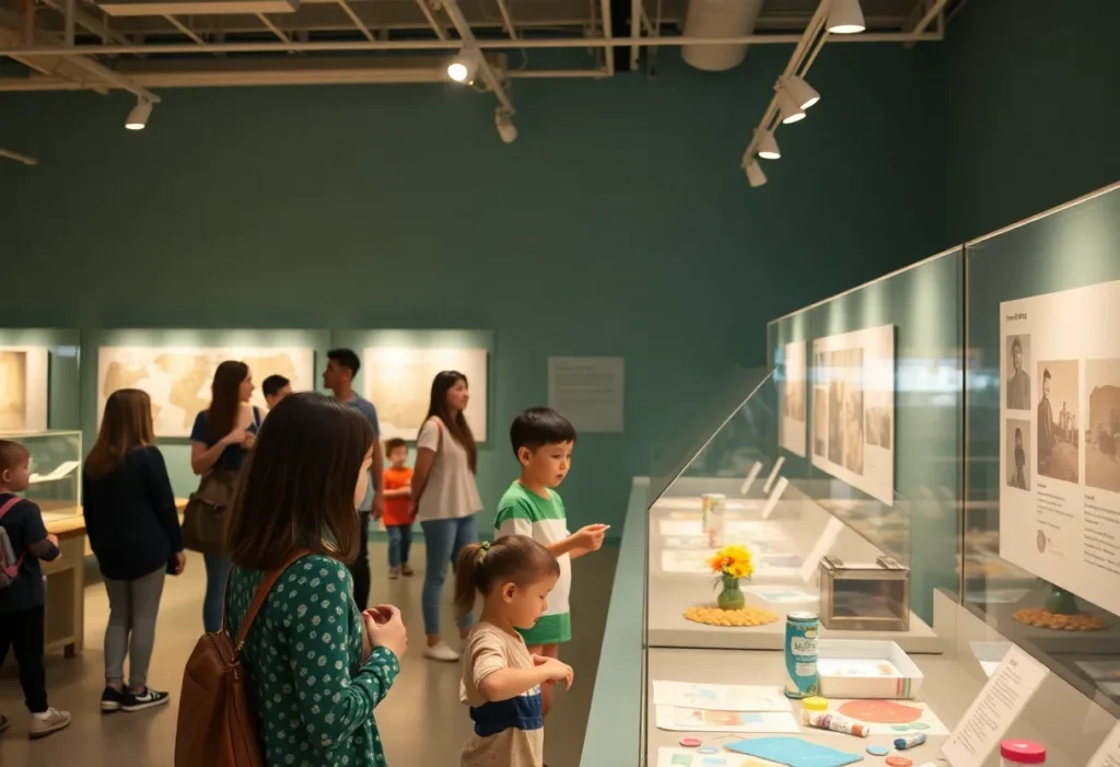 Families participating in activities at the World Heritage Center's anniversary celebration