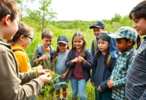Young participants engaging in hands-on conservation activities at the Outdoors Extravaganza