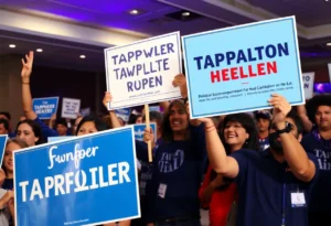 Supporters at a campaign rally for Michael Berlanga