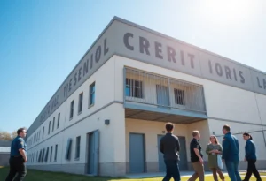 Exterior view of Bexar County Jail in San Antonio, Texas