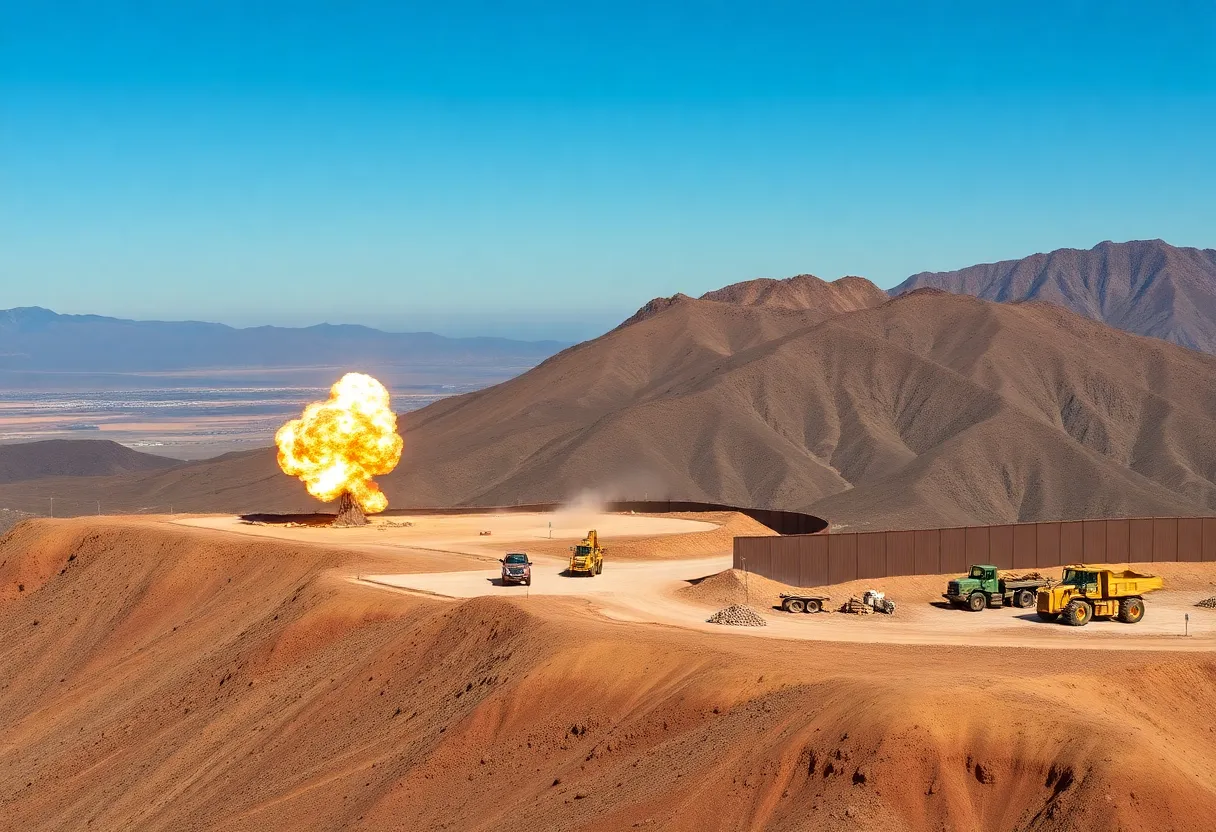 Construction activity and controlled explosions near Mount Cristo Rey in El Paso