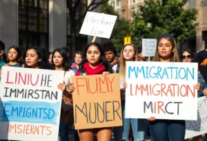 Students protesting against ICE policies in Buda