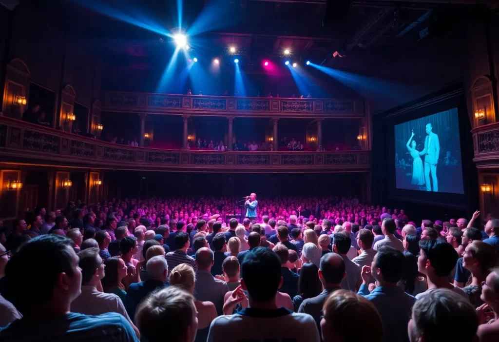 Audience enjoying a blues concert at Majestic Theatre