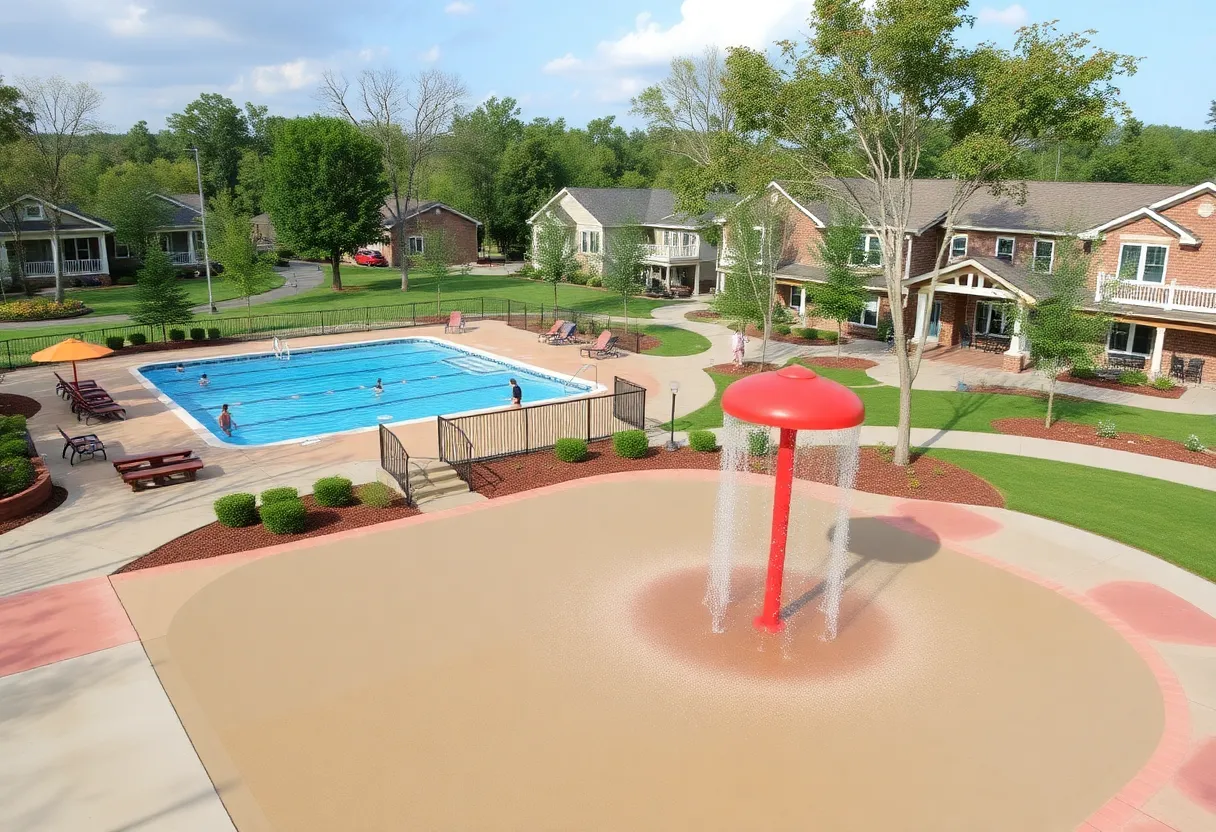 Conceptual design of revitalized Cassiano Park featuring enhanced swimming facilities.