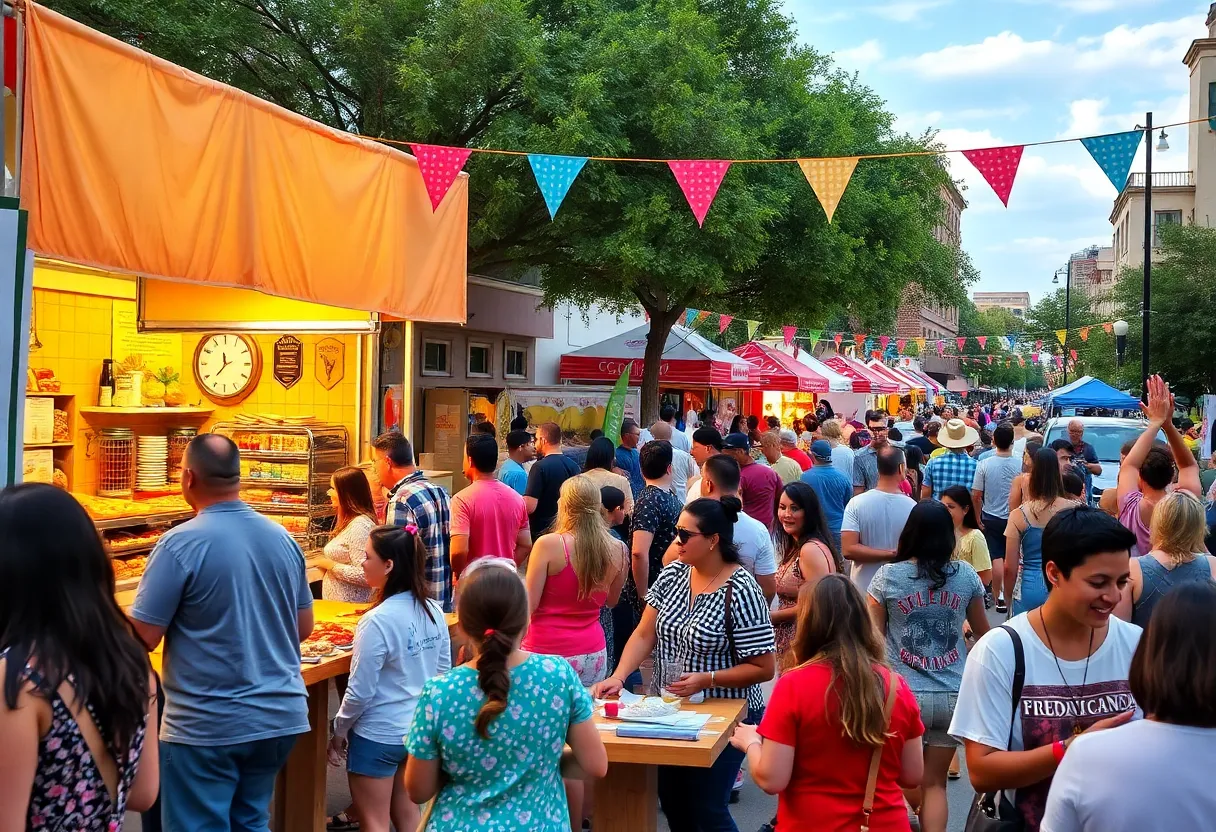 Community festival showcasing food and music in San Antonio.