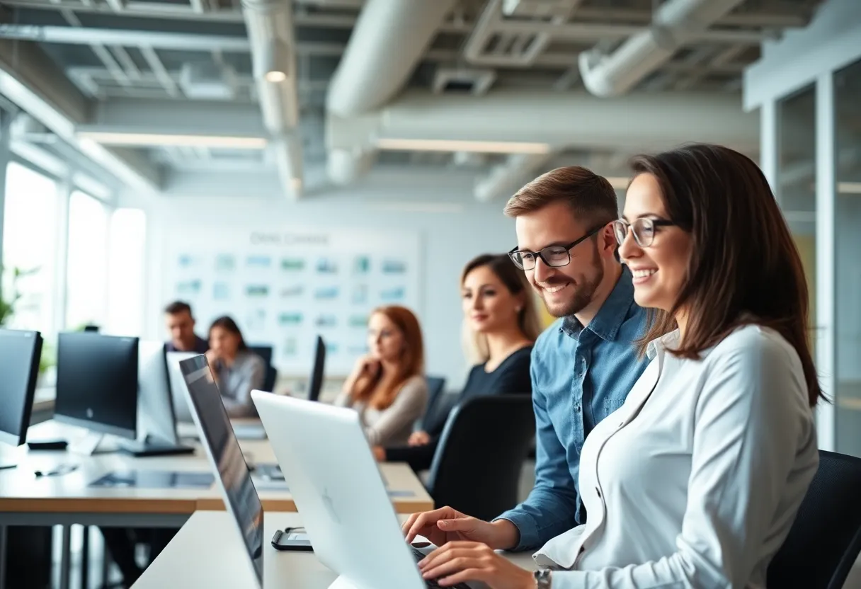 DOCUmation office team collaborating on technology solutions.