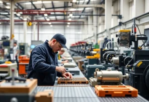 Modern manufacturing facility with innovative ERP solutions in action.