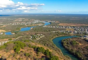 A view of the Edwards Aquifer region with residential developments