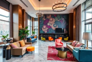 Renovated lobby of El Tropicano Hotel in San Antonio