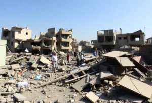 Aftermath of airstrikes in Gaza