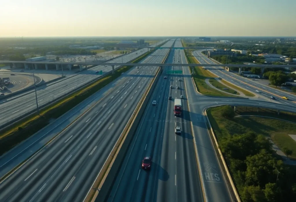 Scene of a head-on crash on Interstate 35 in San Antonio with emergency responders
