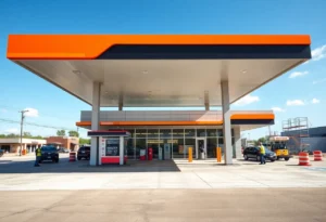 Rendering of H-E-B's new convenience store in San Marcos, Texas.