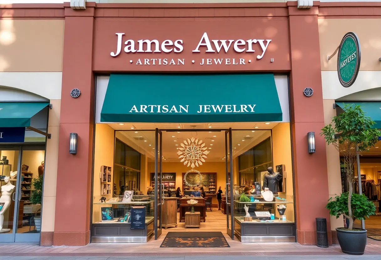 Exterior view of James Avery Artisan Jewelry store in Schertz Station.