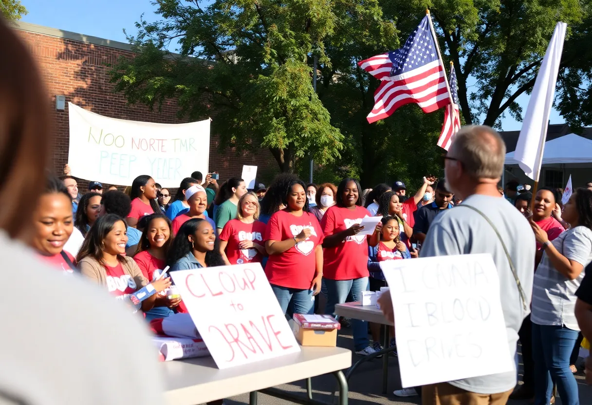 Community event at UTSA with blood drive and pep rally