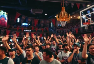 Fans celebrating March Madness in San Antonio