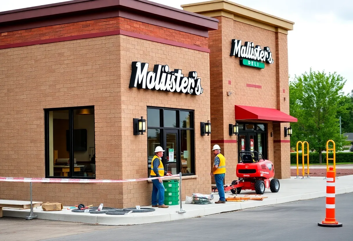 Construction site for McAlister's Deli in Boerne, Texas