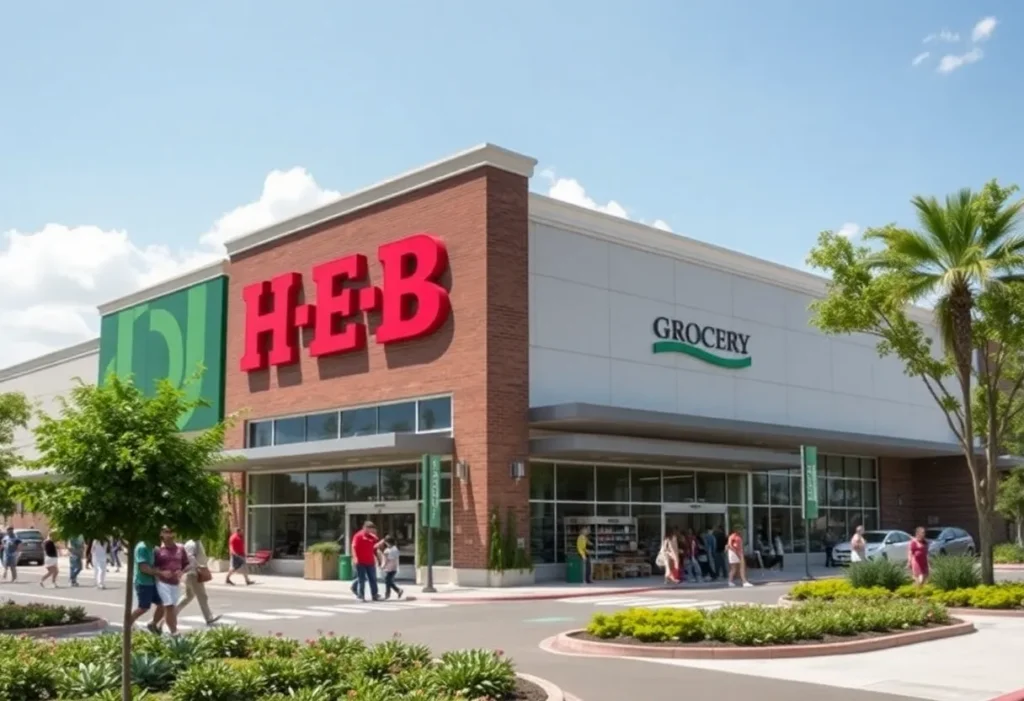 Exterior view of the new H-E-B store near UTSA