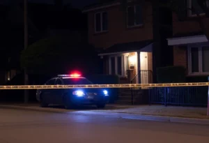Police officers and tape at a shooting scene in San Antonio