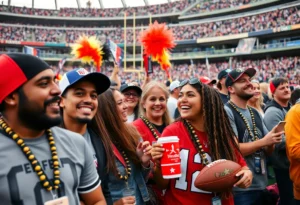 Fans celebrating at the Pro Football Hall of Fame Class of 2026 ceremony.