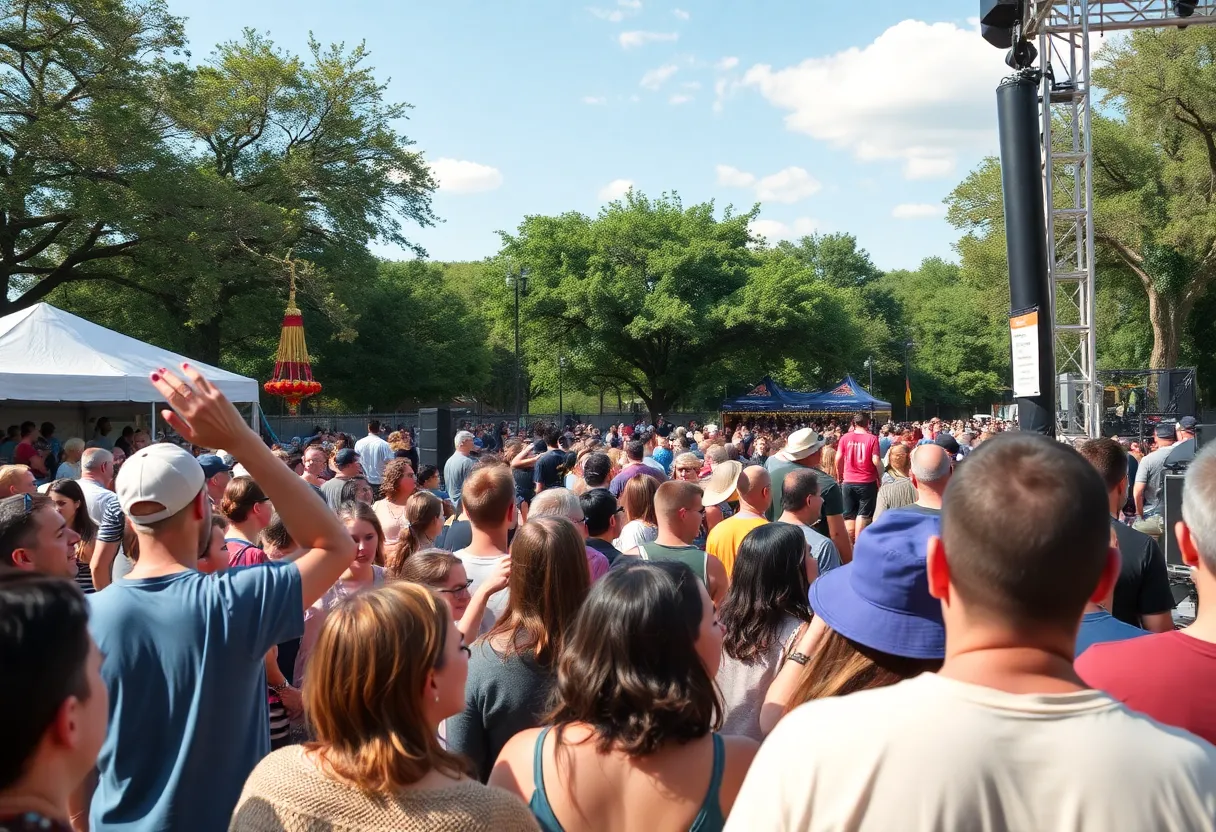 Crowd enjoying a live music concert in San Antonio
