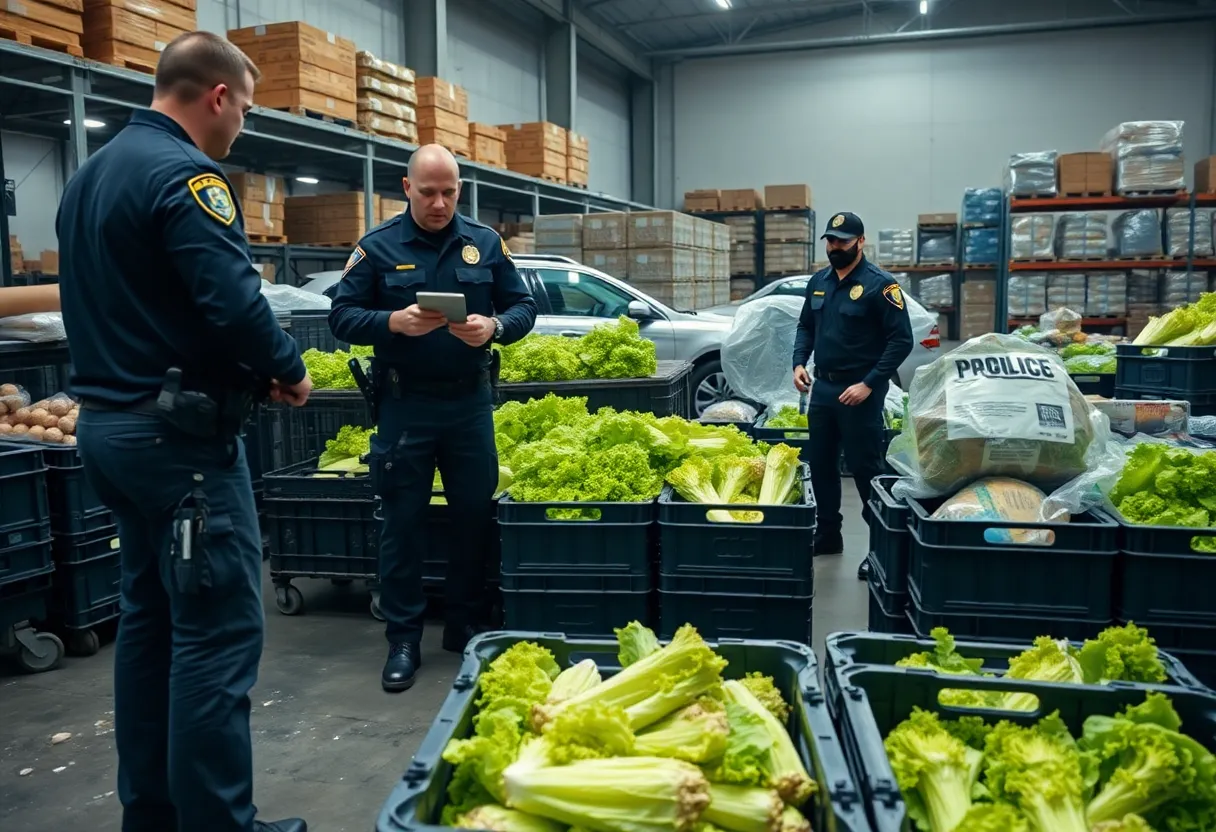 Federal agents conduct a drug bust at a produce warehouse in San Antonio.