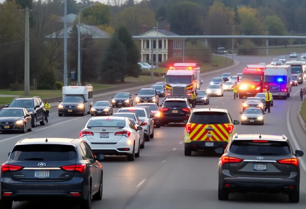 Traffic jam on I-10 due to a multi-vehicle crash near UTSA