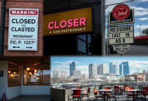 Closed restaurant signs in San Antonio
