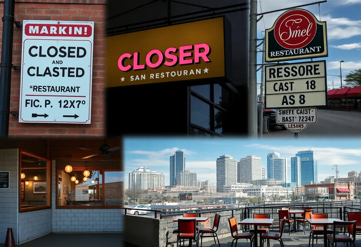 Closed restaurant signs in San Antonio