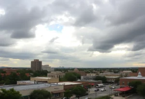 Warm day in San Antonio with cloudy skies
